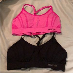 Two Reebok Sports Bras Size M